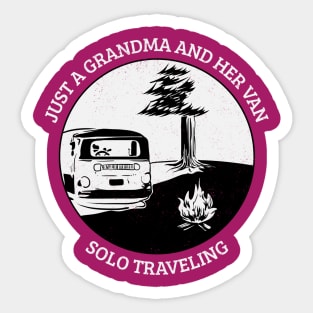 Just a Grandma And Her Van Solo Traveling Sticker